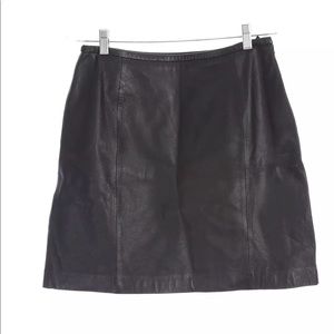 Genuine Black Leather Skirt
